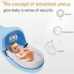 Augro Lit De Voyage, Lit Pliable Avec Moustiquaire, Coton Moustiquaire Respirant Mosquito Répulsif Portable, Bleu -Promos Poussettes Boutique 357391570 max