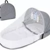Unbranded Lit De Voyage Pour Bébé Avec Moustiquaire, Moustiquaire Pliable Coton Mignon Répulsif Contre Les Moustiques Lit Portable (gris) -Promos Poussettes Boutique 515021257 max
