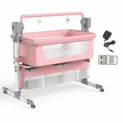 Unbranded Berceau électrique Pour Nouveau-né, 3 Minuteries 5 Modes De Balançoire Berceau, Lit De Voyage De Chevet Réglable En Hauteur