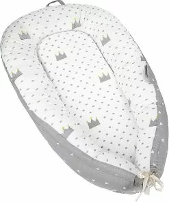 Mryenc Réducteur De Lit Bébé, Réducteur De Lit Bébé, Cocon De Nid De Bébé Pour Nouveau-né Coussin De Bébé Berceau De Voyage Portable (couronne Grise)