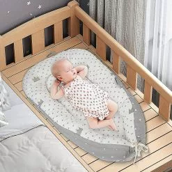 Mryenc Réducteur De Lit Bébé, Réducteur De Lit Bébé, Cocon De Nid De Bébé Pour Nouveau-né Coussin De Bébé Berceau De Voyage Portable (couronne Grise) -Promos Poussettes Boutique 597436647 max