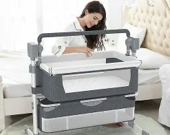 Unbranded Berceau électrique Pour Nouveau-né, 3 Minuteries 5 Modes De Balançoire Berceau, Lit De Voyage De Chevet Réglable En Hauteur -Promos Poussettes Boutique 613148287 max