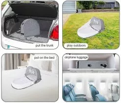 Unbranded Lit De Voyage Pour Bébé Avec Moustiquaire, Moustiquaire Pliable Coton Mignon Répulsif Contre Les Moustiques Lit Portable (gris) -Promos Poussettes Boutique 690016570 max