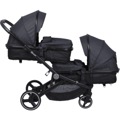 BabyGO Poussette Double Inline Twinner Grey