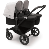 Bugaboo Poussette Double Côte à Côte Donkey 5 Twin Complète Black/Misty White -Promos Poussettes Boutique bugaboo poussette double cote a cote donkey 5 twin complete black misty white a381984