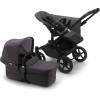 Bugaboo Poussette Duo Combinée 2en1 Donkey 5 Mineral Mono Complete Black/Washed Black