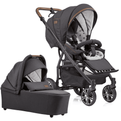 GESSLEIN Poussette Duo Combinée 2en1 F4 Air+, Anthracite/étoile
