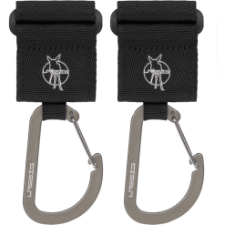 LÄSSIG Mousquetons Pour Poussette Noir Lot De 2