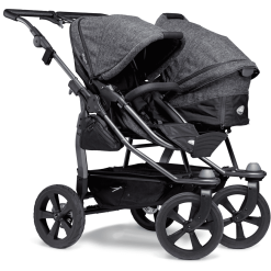 Tfk Poussette Double Combinée Duo Ecco Côte à Côte Premium Anthracite