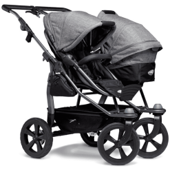 Tfk Poussette Double Combinée Duo Ecco Côte à Côte Premium Gris